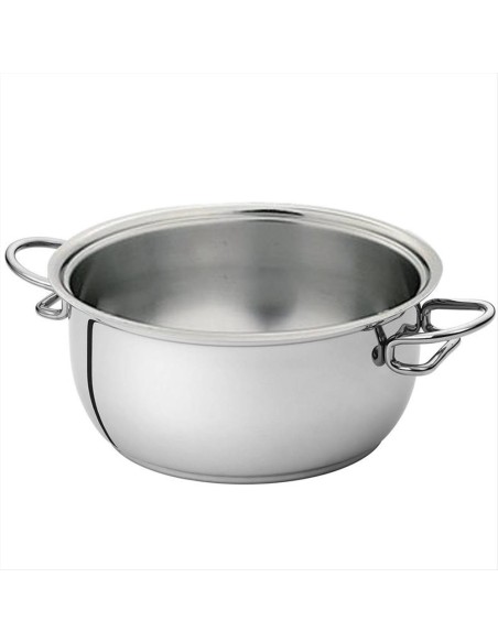 SERAFINO ZANI CASSERUOLA ALTA 2 MANIGLIE IN ACCIAIO INOX - KAREN