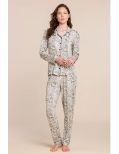 NOIDINOTTE PIGIAMA DONNA APERTO MANICA LUNGA E PANTALONE...