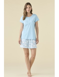 NOIDINOTTE PIGIAMA DONNA SERAFINO MANICA CORTA E SHORTS...