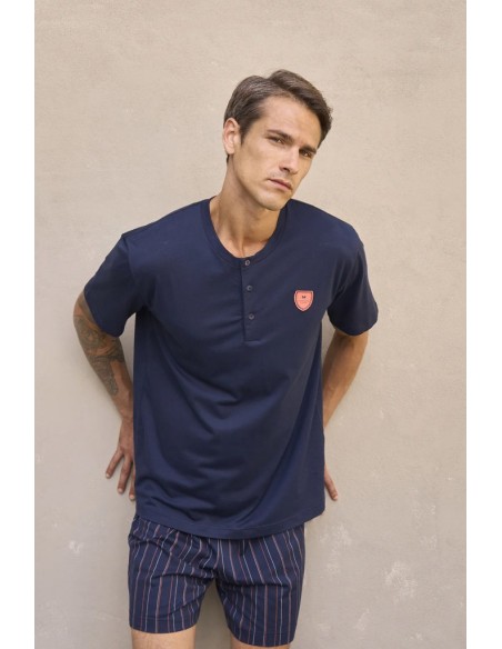 JULIPET PIGIAMA UOMO SERAFINO MANICA CORTA E PANTALONCINO IN COTONE JERSEY - MAIORI