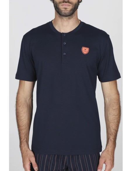 JULIPET PIGIAMA UOMO SERAFINO MANICA CORTA E PANTALONCINO IN COTONE JERSEY - MAIORI