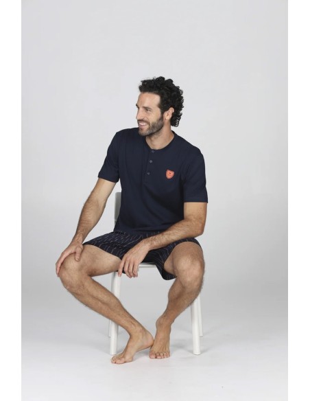 JULIPET PIGIAMA UOMO SERAFINO MANICA CORTA E PANTALONCINO IN COTONE JERSEY - MAIORI