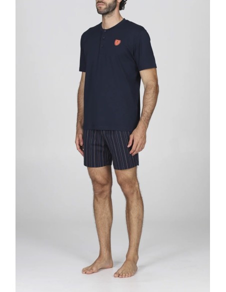 JULIPET PIGIAMA UOMO SERAFINO MANICA CORTA E PANTALONCINO IN COTONE JERSEY - MAIORI