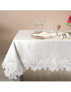 LIU JO TOVAGLIA RETTANGOLARE IN LINO CON PIZZO - COROLLA