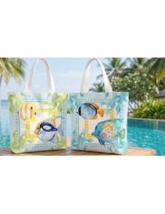 ANNAMARIA BORSA IN 100% COTONE 50 X 50 CM - PESCI TROPICALI