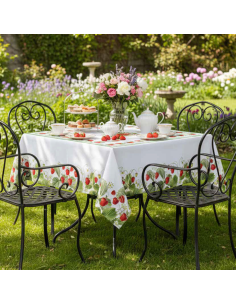 ANNAMARIA TOVAGLIA RETTANGOLARE IN 100% COTONE - STRAWBERRY