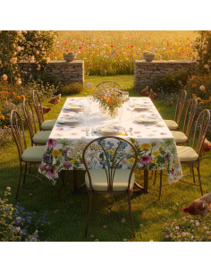 ANNAMARIA TOVAGLIETTA 100 X 100 CM IN 100% COTONE - FIORI...