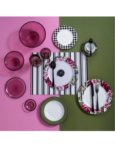 EVVIVA SERVIZIO PIATTI 18 PEZZI IN PORCELLANA - ROSELINE 2