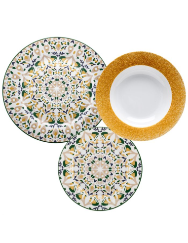 EVVIVA SERVIZIO PIATTI 18 PEZZI IN PORCELLANA -...