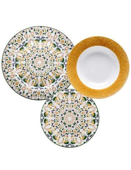 EVVIVA SERVIZIO PIATTI 18 PEZZI IN PORCELLANA - SALAMANCA