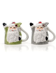 EVVIVA SET 2 TAZZE CAFFE'  80 ML UPSIDE DOWN BABBO NATALE