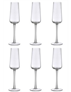 EVVIVA SET 6 CALICI FLUTE 22 CL IN VETRO - REALE