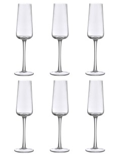 EVVIVA SET 6 CALICI FLUTE 22 CL IN VETRO - REALE 2