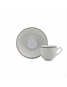 EVVIVA SET 6 TAZZE CAFFÉ CON PIATTINO 90 ML IN PORCELLANA...