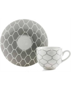 EVVIVA SET 6 TAZZE CAFFÉ CON PIATTINO 90 ML IN PORCELLANA...