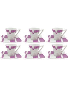 EVVIVA SET 6 TAZZE CAFFE CON PIATTINO 100 ML - RETRÒ