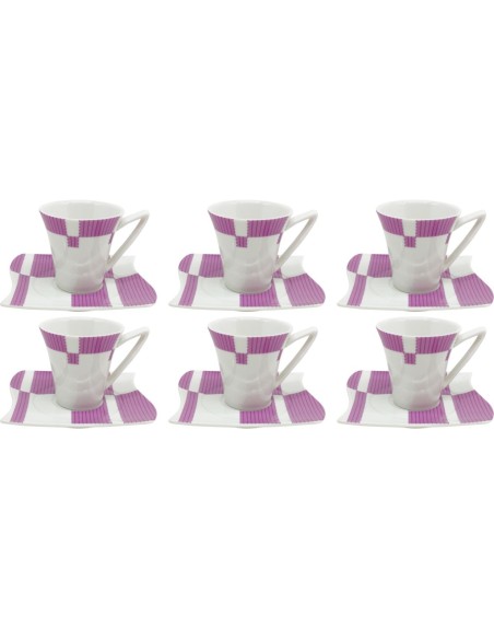 EVVIVA SET 6 TAZZE CAFFE CON PIATTINO 100 ML - RETRÒ