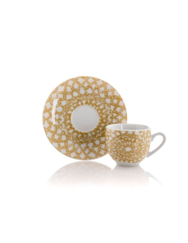 EVVIVA SET 6 TAZZE CAFFÈ CON PIATTINO 100 ML IN...