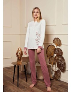 QBO PIGIAMA DONNA SERAFINO MANICA LUNGA E PANTALONE LUNGO