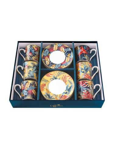 EASY LIFE SET 6 TAZZE CAFFÈ CON PIATTINO 100 ML...