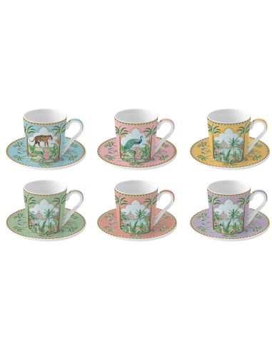 EASY LIFE SET 6 TAZZE CAFFÈ CON PIATTINO 100 ML...