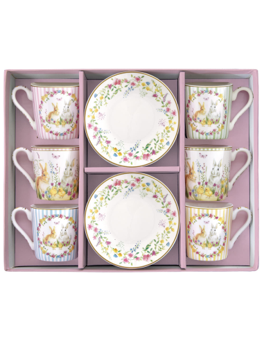 EASY LIFE SET 6 TAZZE CAFFÈ CON PIATTINO 100 ML...