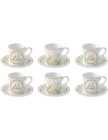 EASY LIFE SET 6 TAZZE CAFFÈ CON PIATTINO 100 ML...