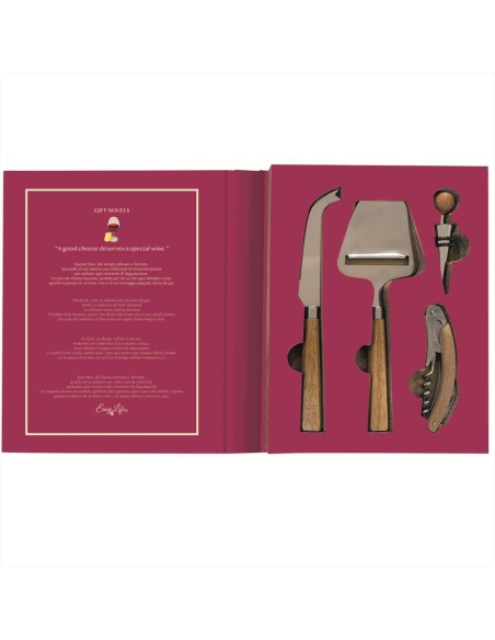 EASY LIFE SET 4 PEZZI VINO E FORMAGGIO - GIFT NOVELS