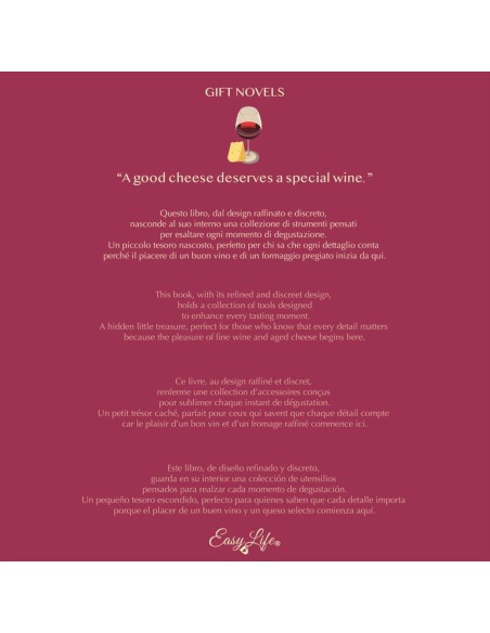 EASY LIFE SET 4 PEZZI VINO E FORMAGGIO - GIFT NOVELS