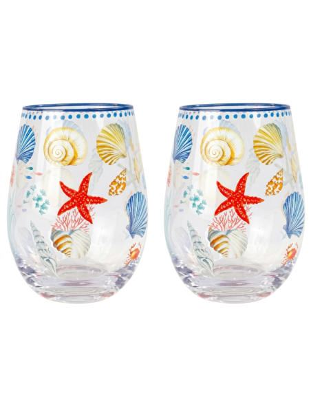 EASY LIFE SET 2 BICCHIERI 500 ML IN VETRO - SEA BREEZE