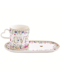 EASY LIFE TAZZA MUG 320 ML CON VASSOIO - MON AMOUR