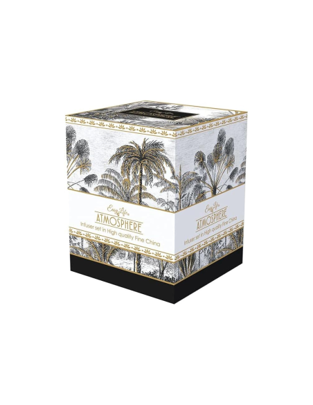 EASY LIFE INFUSIERA CON COPERCHIO 350 ML IN PORCELLANA - RETRO JUNGLE