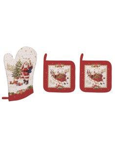 EASY LIFE SET 2 PRESINE + 1 GUANTO DA CUCINA - CHRISTMAS...
