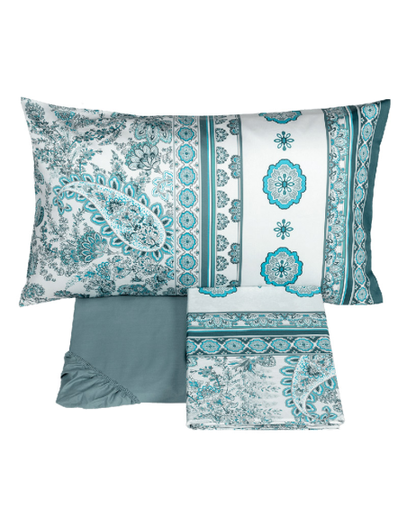 FAZZINI COMPLETO LENZUOLA-COPRILETTO 2 PIAZZE IN RASO - SAMARCANDA