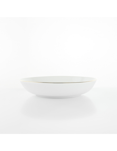 WEISSESTAL SET 6 PIATTI FONDI Ø20.5 CM IN PORCELLANA - ONIX WHITE GOLD LINE