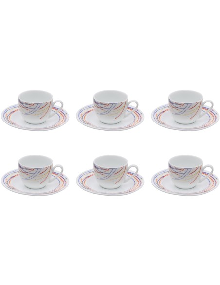 GALBIATI MILANO SET 6 TAZZE CAFFÉ 90 ML IN PORCELLANA - CARNIVAL