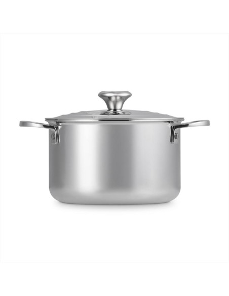 Le Creuset Casseruola bordi alti con coperchio in Acciaio inox - Evolution