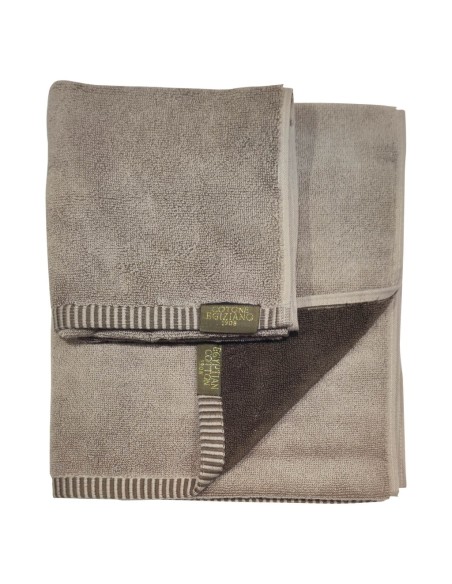 COTONE EGIZIANO SET 2 ASCIUGAMANI VISO E OSPITE DOUBLE FACE IN SPUGNA - REVERSE