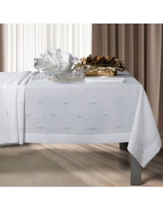 DEA TOVAGLIA 12 POSTI TAVOLA IN PANAMA CON TOVAGLIOLI -...