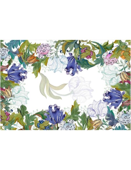 NAPKING TOVAGLIA RETTANGOLARE STAMPATA 100% LINO - MORRIS