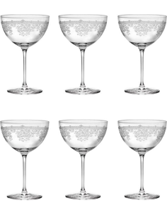 LIVELLARA SET 6 COPPE CHAMPAGNE SERIGRAFATE 35 CL - LUIGI XV