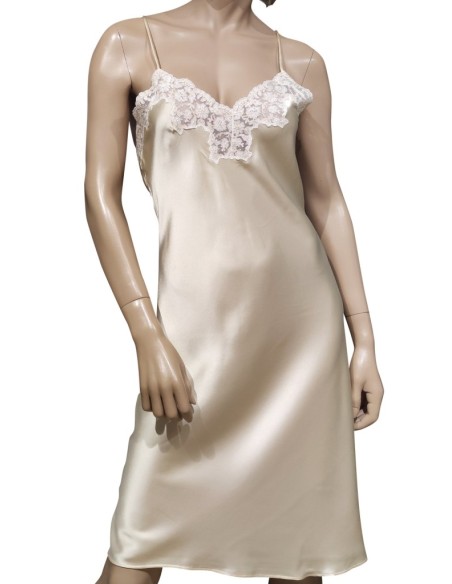 SELITE COMPLETO LINGERIE DONNA VESTAGLIA E SOTTOVESTE 100% SETA - COLLIER