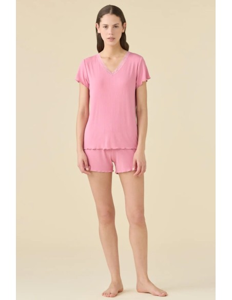 NOIDINOTTE PIGIAMA DONNA CORTA LUNGA E PANTALONCINO IN COSTINA DI VISCOSA - COZY FLAIR