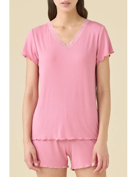 NOIDINOTTE PIGIAMA DONNA CORTA LUNGA E PANTALONCINO IN COSTINA DI VISCOSA - COZY FLAIR