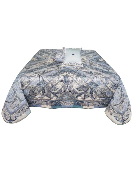 ETRO TRAPUNTINA MATRIMONIALE IN RASO CON 2 CUSCINI ARREDO - YAARA