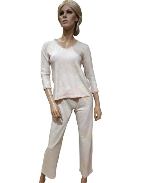 1ᴬ CLASSE PIGIAMA DONNA GIROGOLA, MANICA LUNGA E PANTALONE