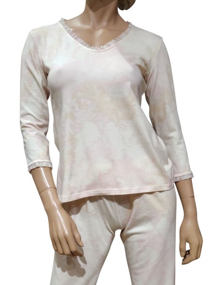 1ᴬ CLASSE PIGIAMA DONNA GIROGOLA, MANICA LUNGA E PANTALONE