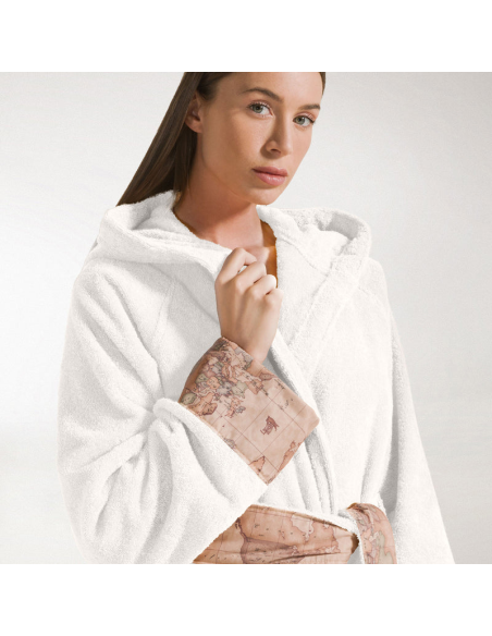 1ᴬ CLASSE ACCAPPATOIO CON CAPPUCCIO IN SPUNGA 100% COTONE - GEO CLASSIC