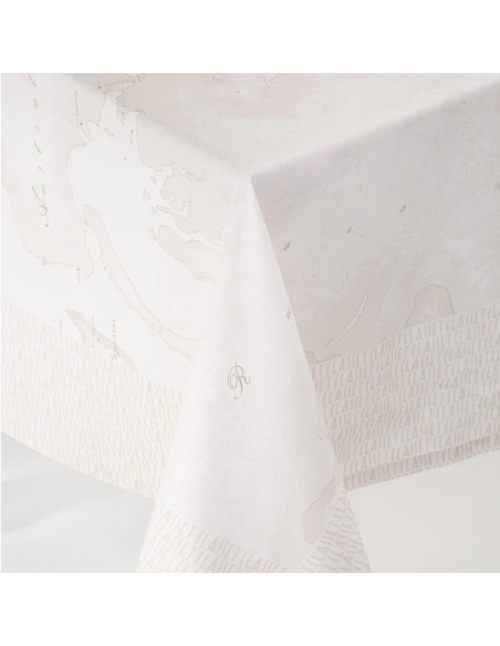 1ᴬ CLASSE TOVAGLIA RETTANGOLARE IN 100% COTONE STAMPATO - GEO WHITE