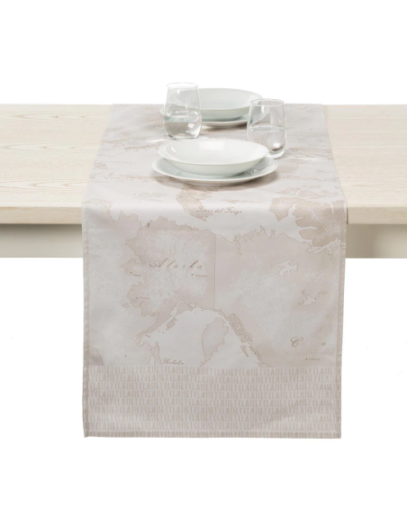 1ᴬ CLASSE RUNNER 50 X 150 CM IN 100% COTONE - GEO WHITE